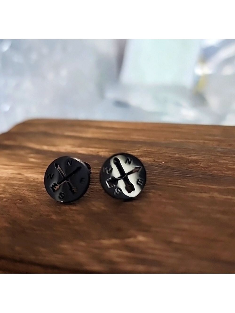 Compass Arrow Earrings Stainless Steel Unisex
